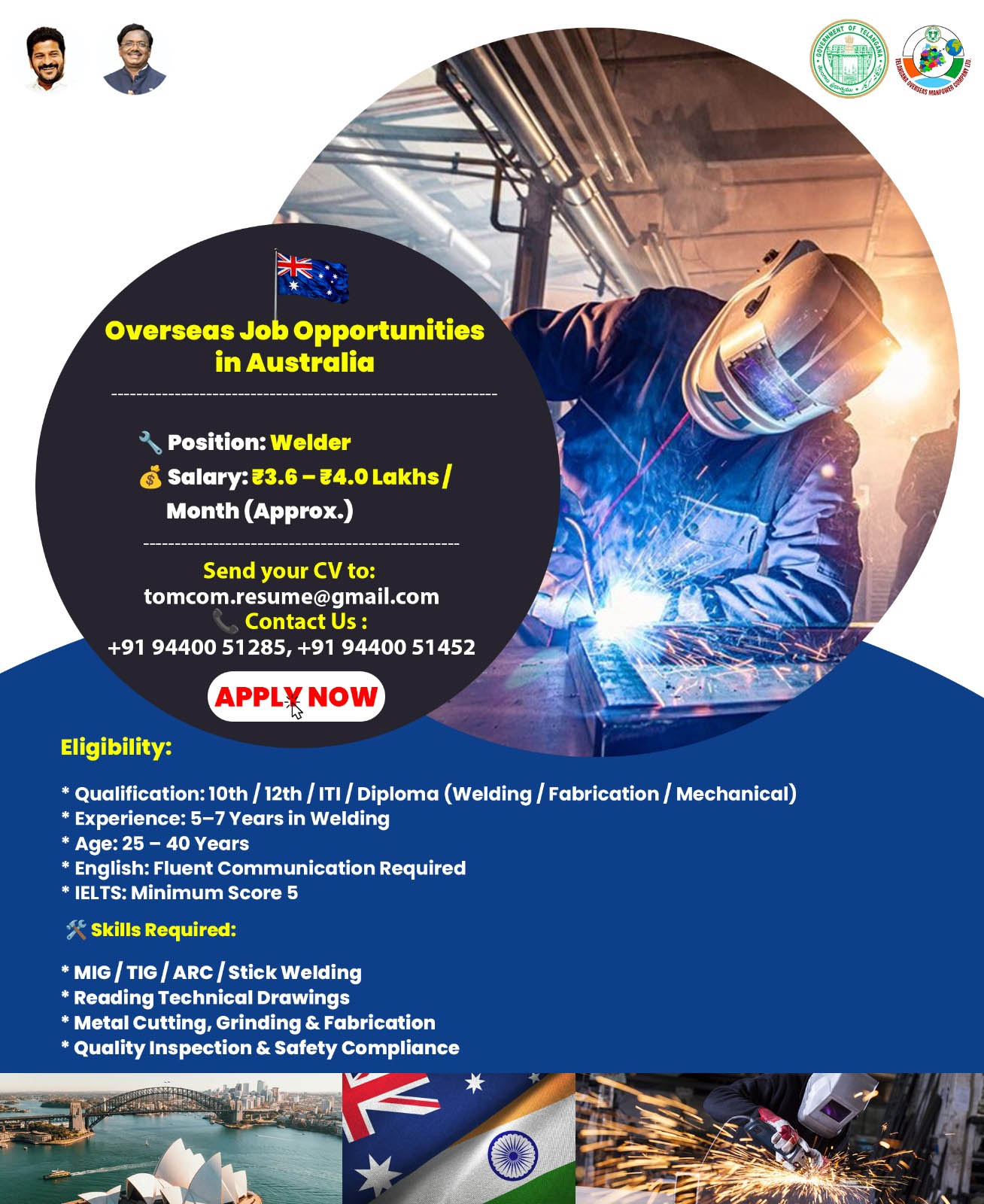 ఆస్ట్రేలియాలో భారీ జీతంతో వెల్డర్ ఉద్యోగాలు..